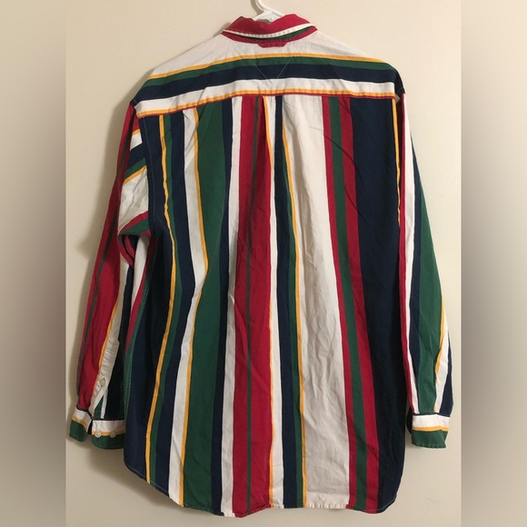 Tommy Hilfiger Men’s Multicolor Striped Button-Down Shirt - Picture 2 of 4